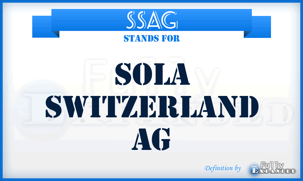 SSAG - Sola Switzerland AG