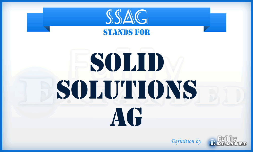 SSAG - Solid Solutions AG