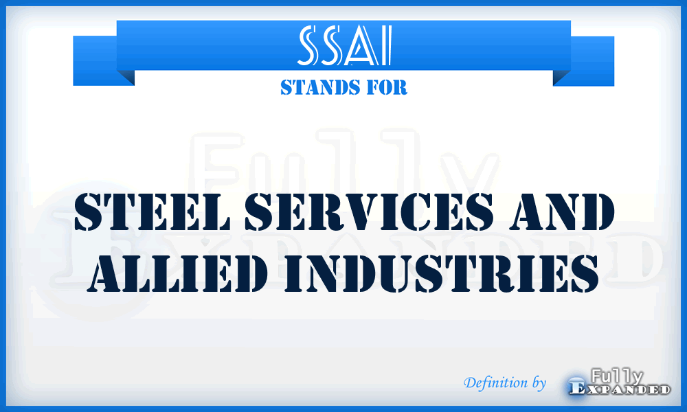 SSAI - Steel Services and Allied Industries