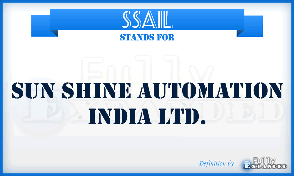 SSAIL - Sun Shine Automation India Ltd.