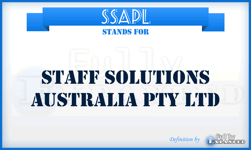 SSAPL - Staff Solutions Australia Pty Ltd