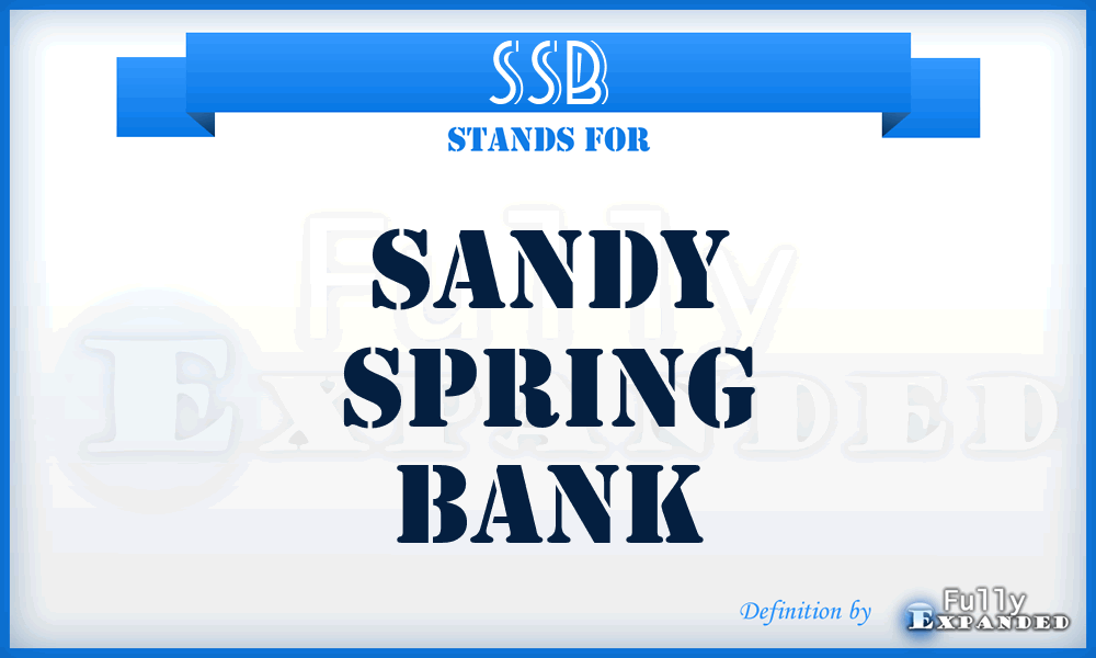 SSB - Sandy Spring Bank