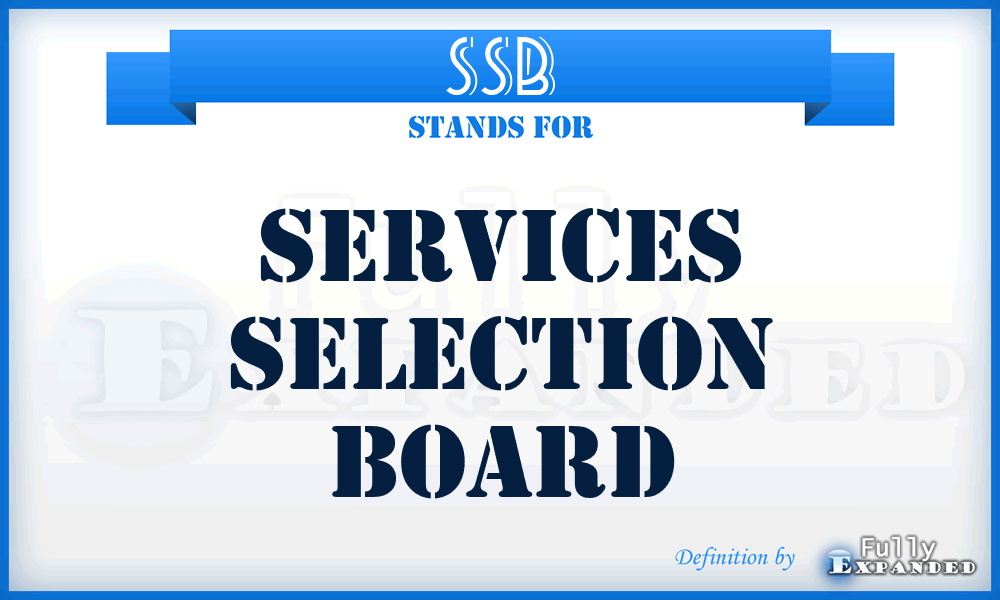 SSB - Services Selection Board