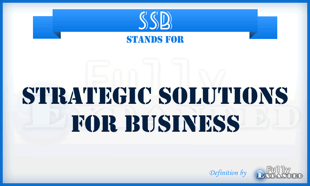 SSB - Strategic Solutions for Business