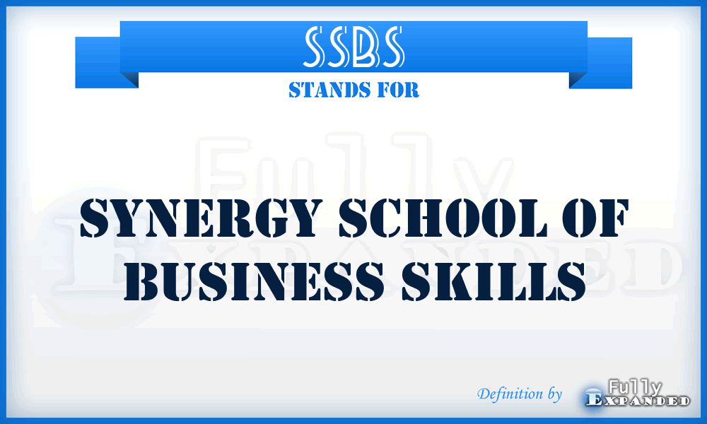 SSBS - Synergy School of Business Skills