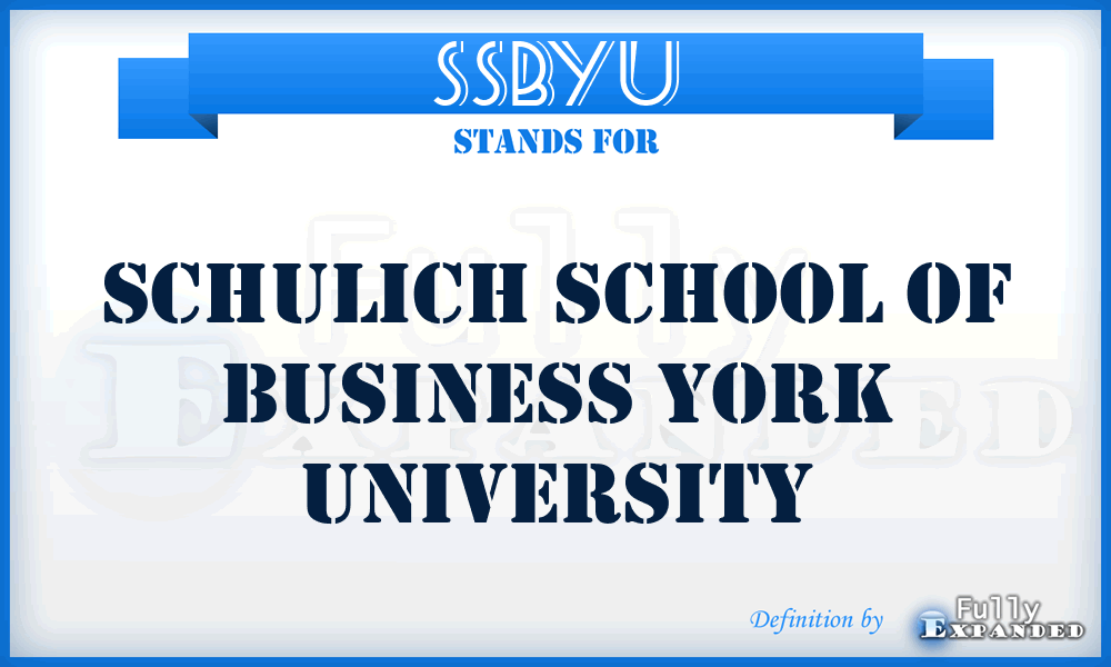 SSBYU - Schulich School of Business York University