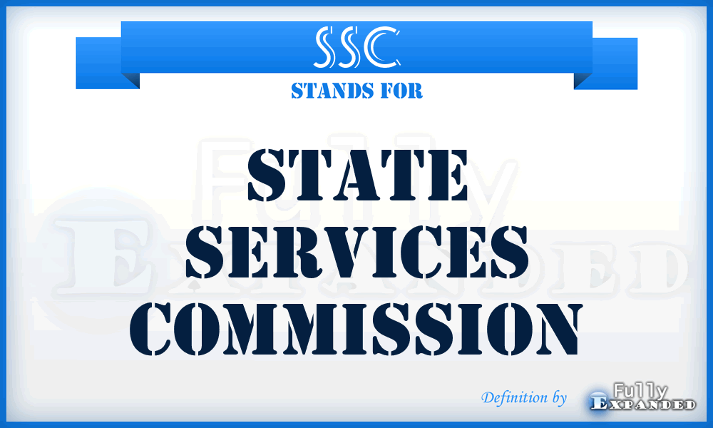 SSC - State Services Commission