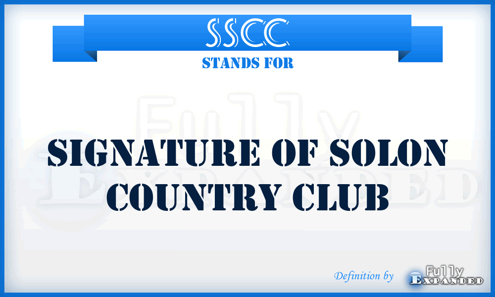 SSCC - Signature of Solon Country Club