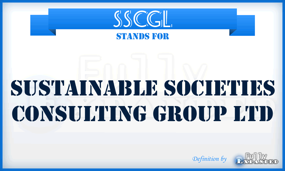 SSCGL - Sustainable Societies Consulting Group Ltd
