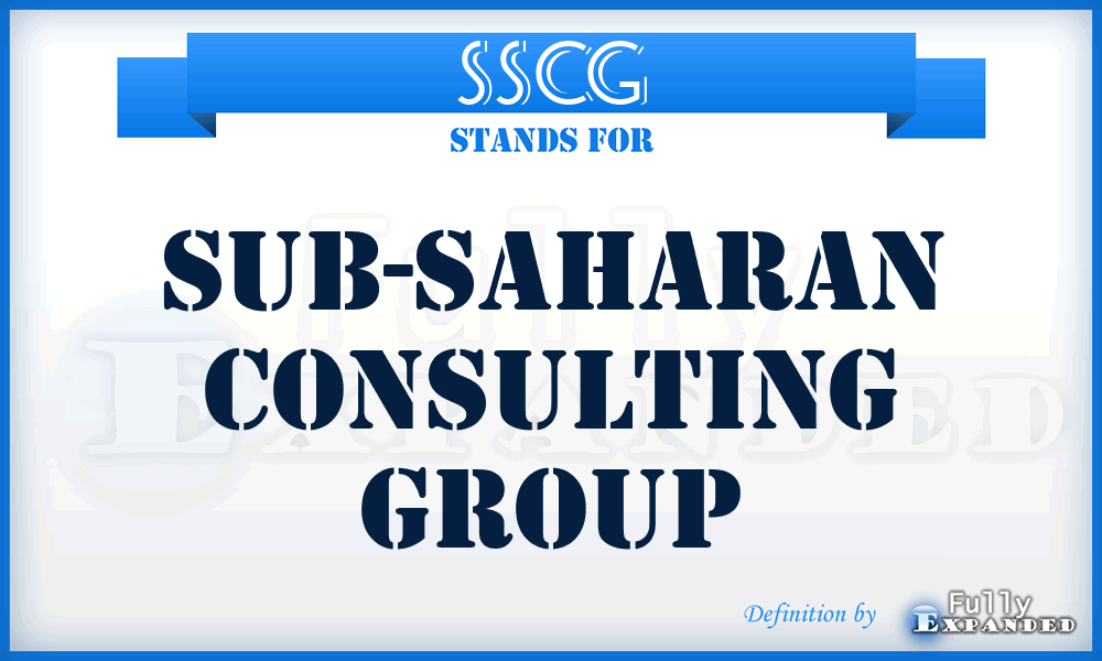 SSCG - Sub-Saharan Consulting Group