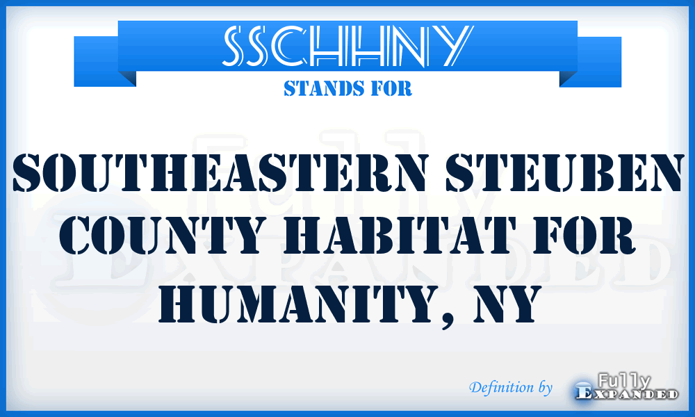 SSCHHNY - Southeastern Steuben County Habitat for Humanity, NY