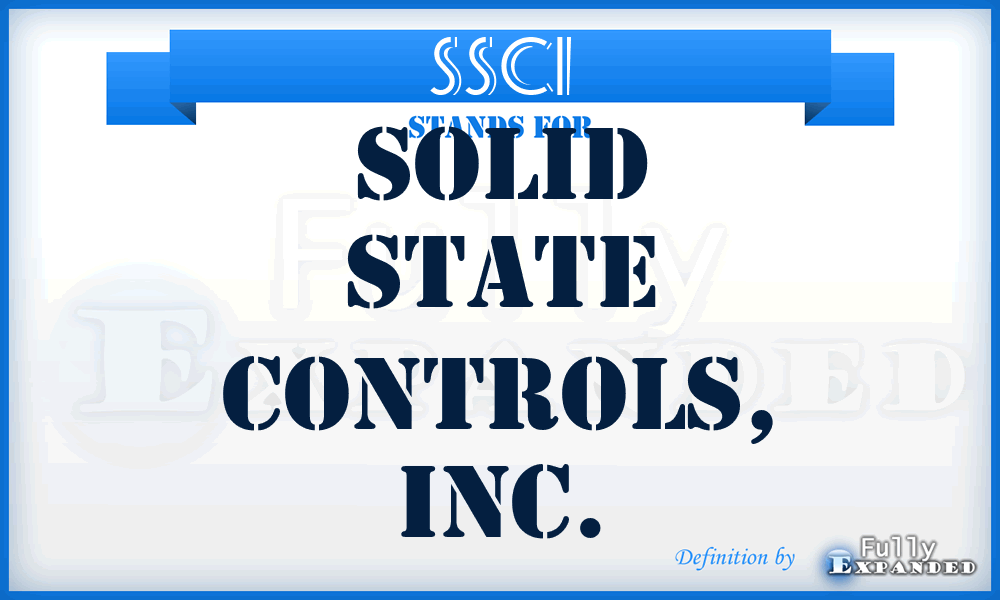 SSCI - Solid State Controls, Inc.