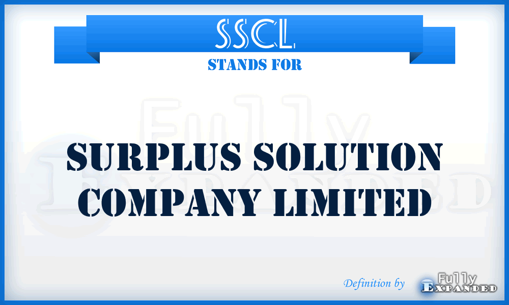 SSCL - Surplus Solution Company Limited