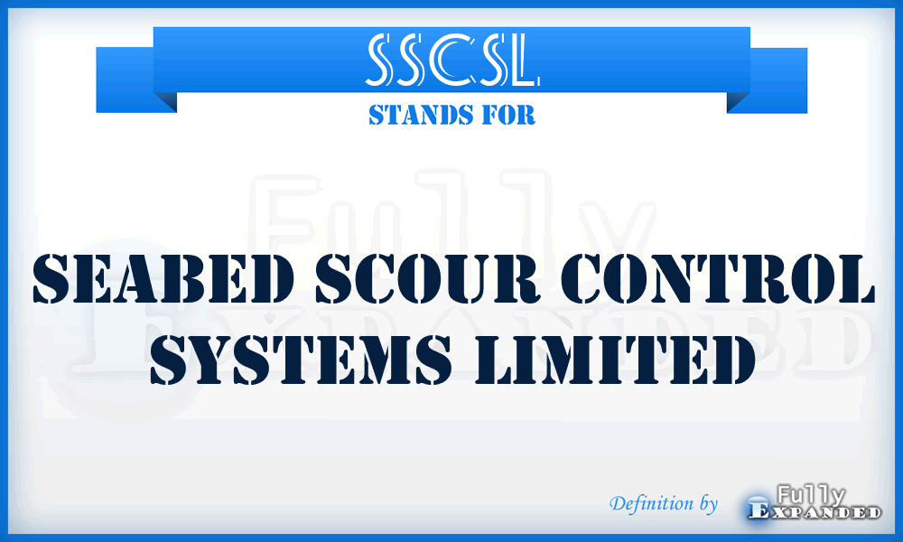 SSCSL - Seabed Scour Control Systems Limited