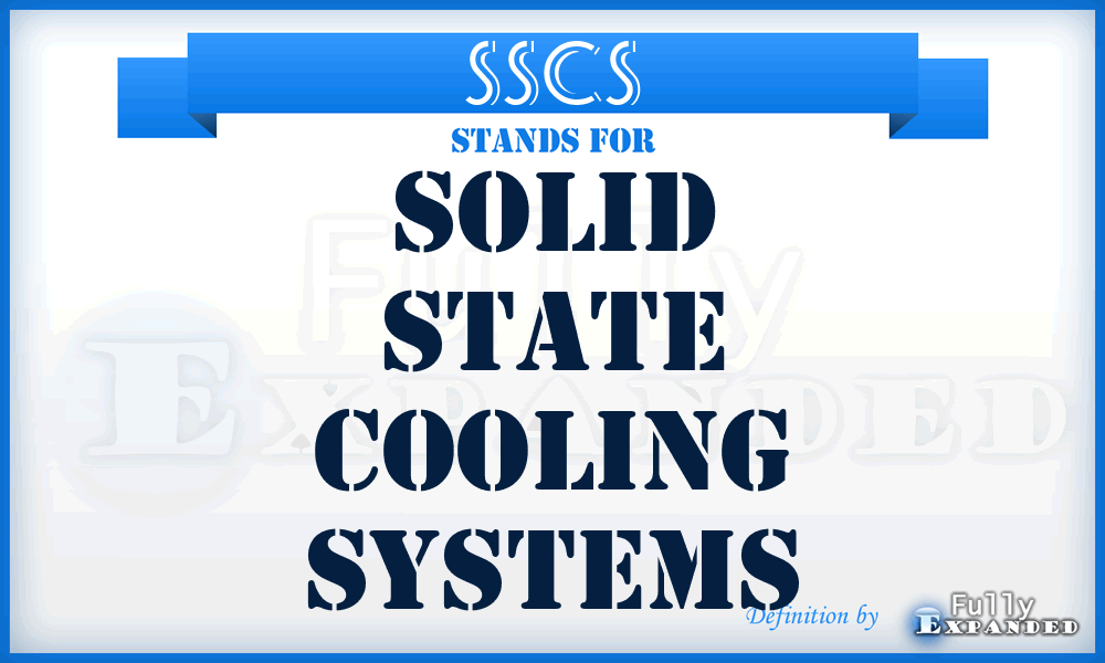 SSCS - Solid State Cooling Systems