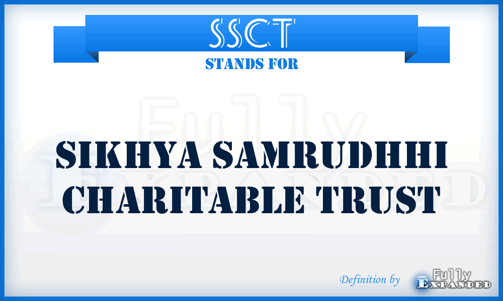 SSCT - Sikhya Samrudhhi Charitable Trust