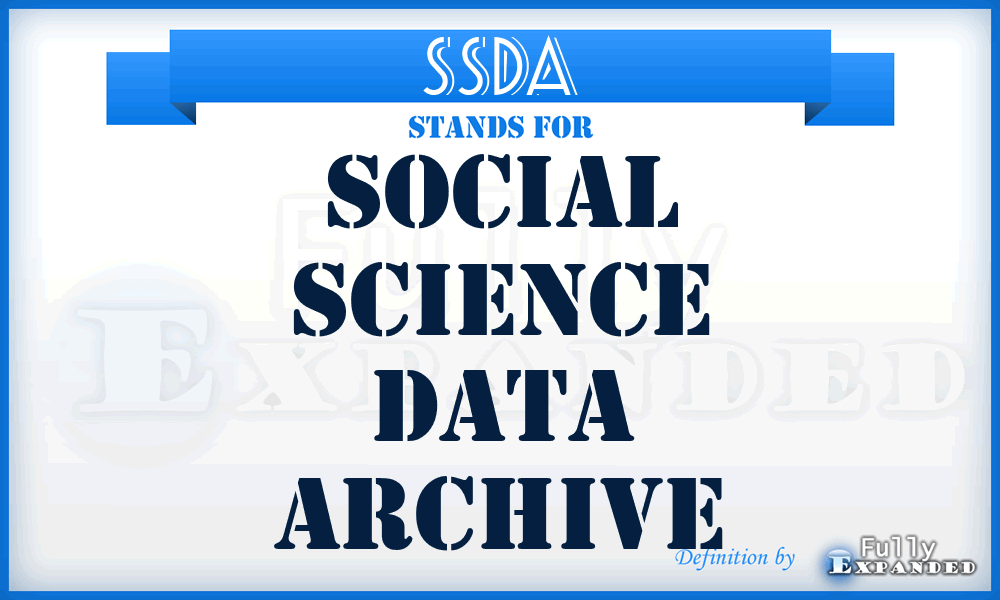SSDA - Social Science Data Archive