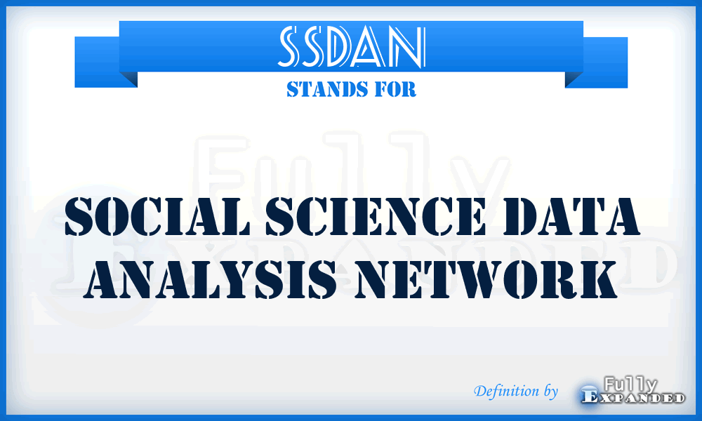 SSDAN - Social Science Data Analysis Network