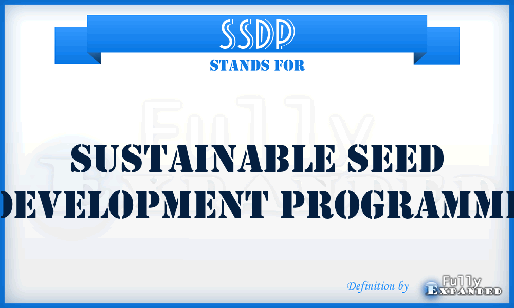 SSDP - Sustainable Seed Development Programme