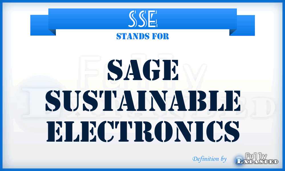 SSE - Sage Sustainable Electronics