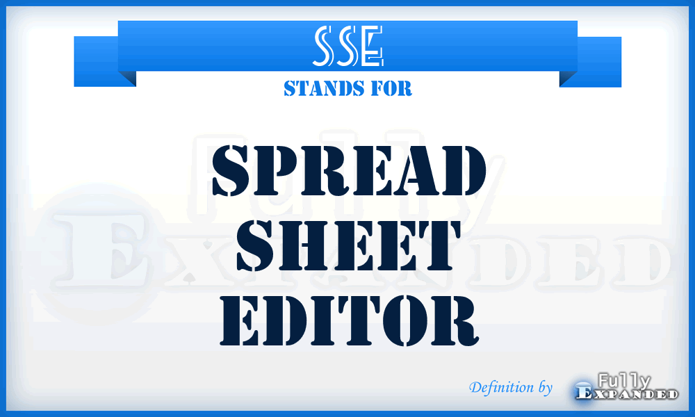 SSE - Spread Sheet Editor