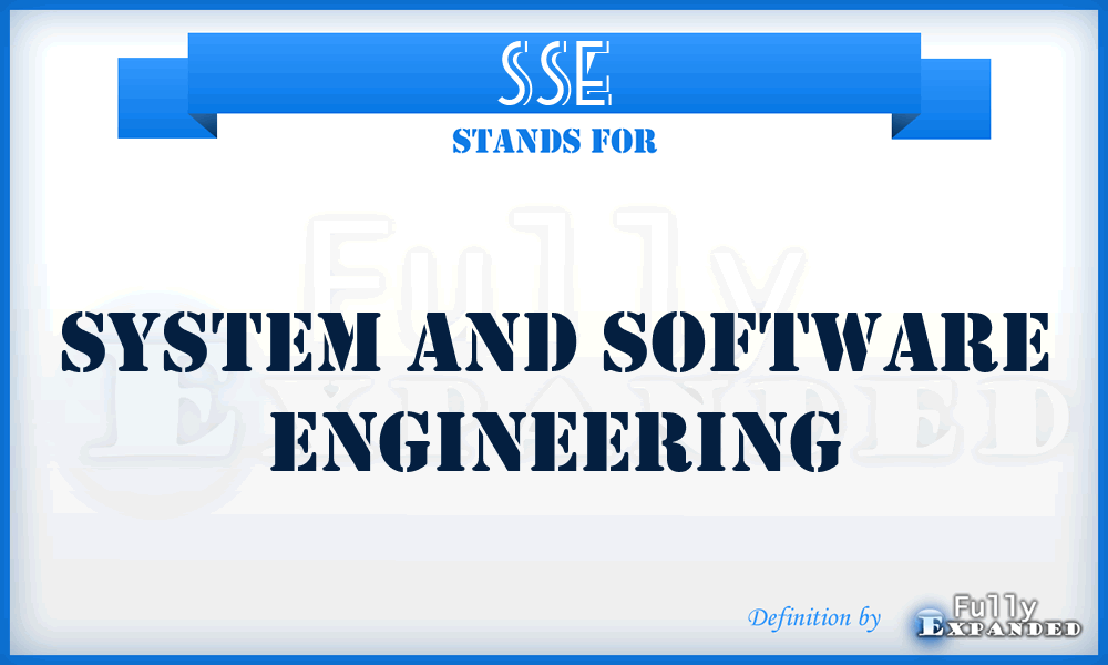 SSE - System and Software Engineering