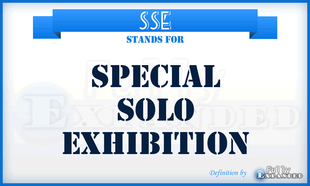 SSE - special solo exhibition
