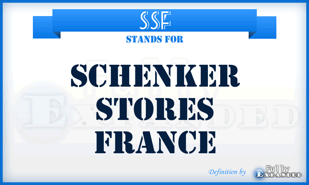 SSF - Schenker Stores France