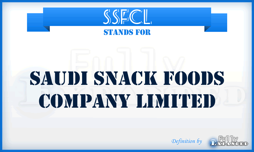 SSFCL - Saudi Snack Foods Company Limited