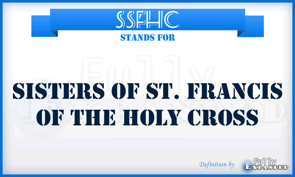 SSFHC - Sisters of St. Francis of the Holy Cross