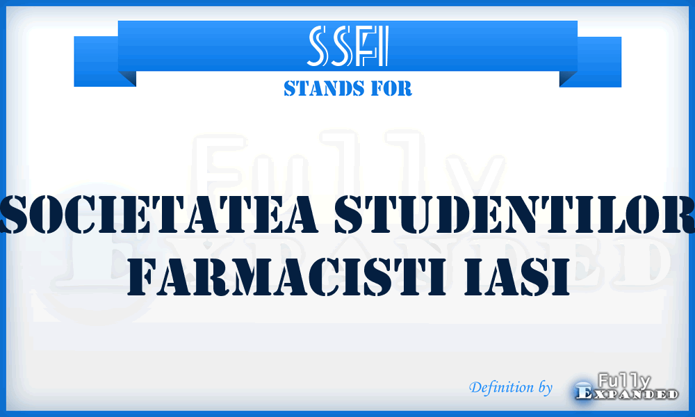 SSFI - Societatea Studentilor Farmacisti Iasi