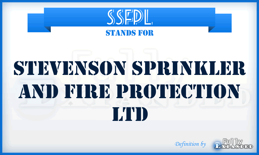 SSFPL - Stevenson Sprinkler and Fire Protection Ltd