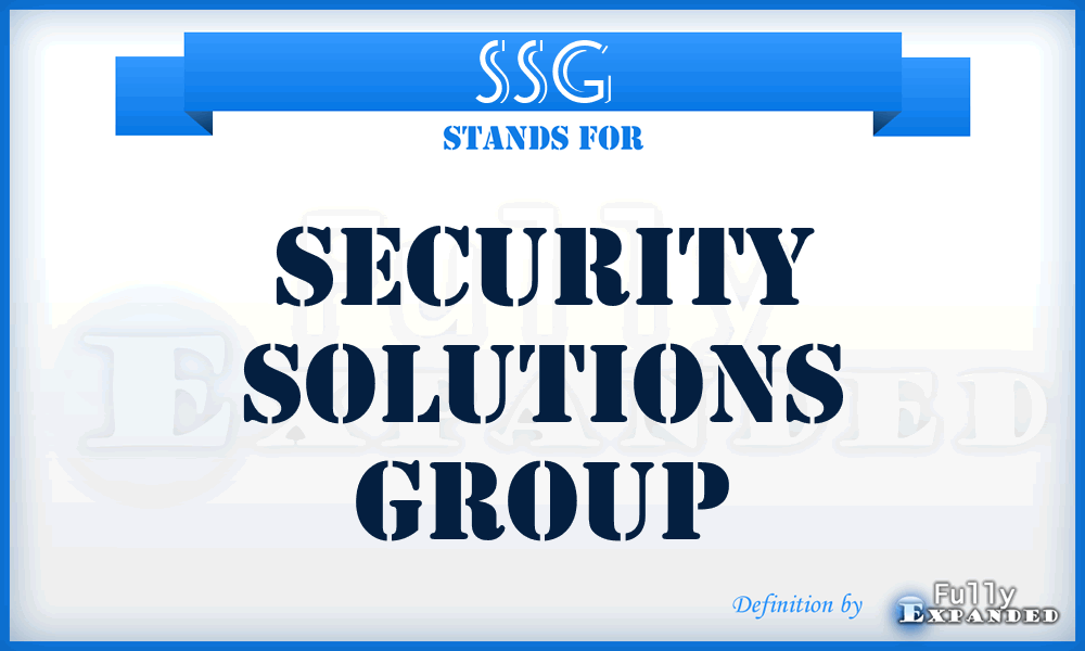 SSG - Security Solutions Group