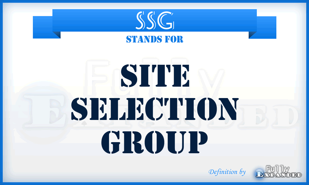 SSG - Site Selection Group