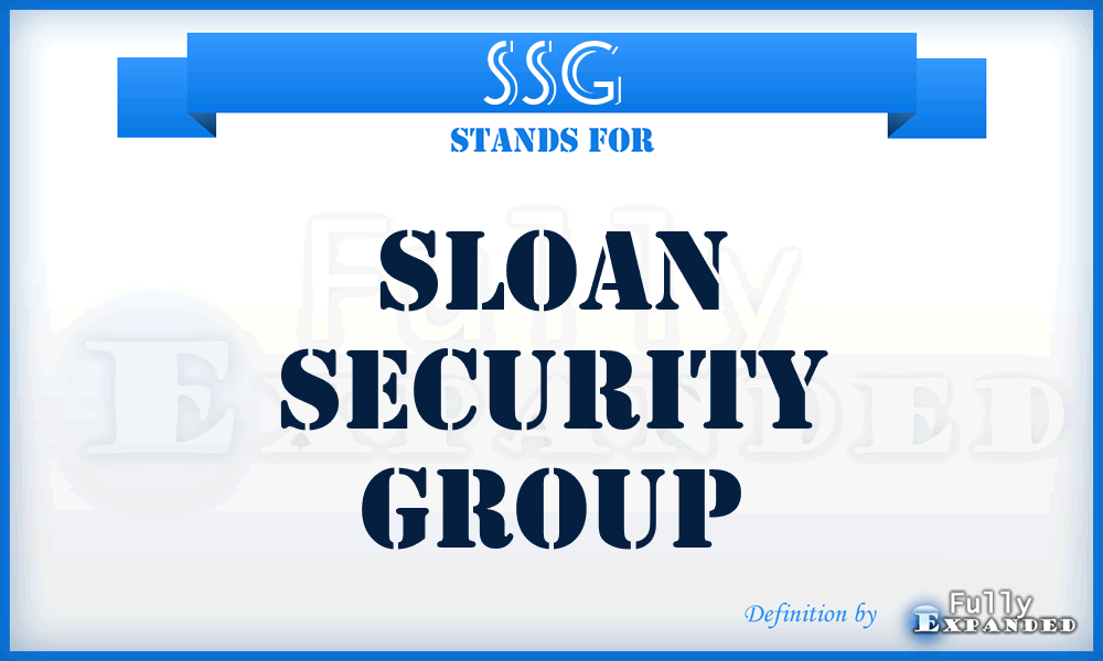 SSG - Sloan Security Group