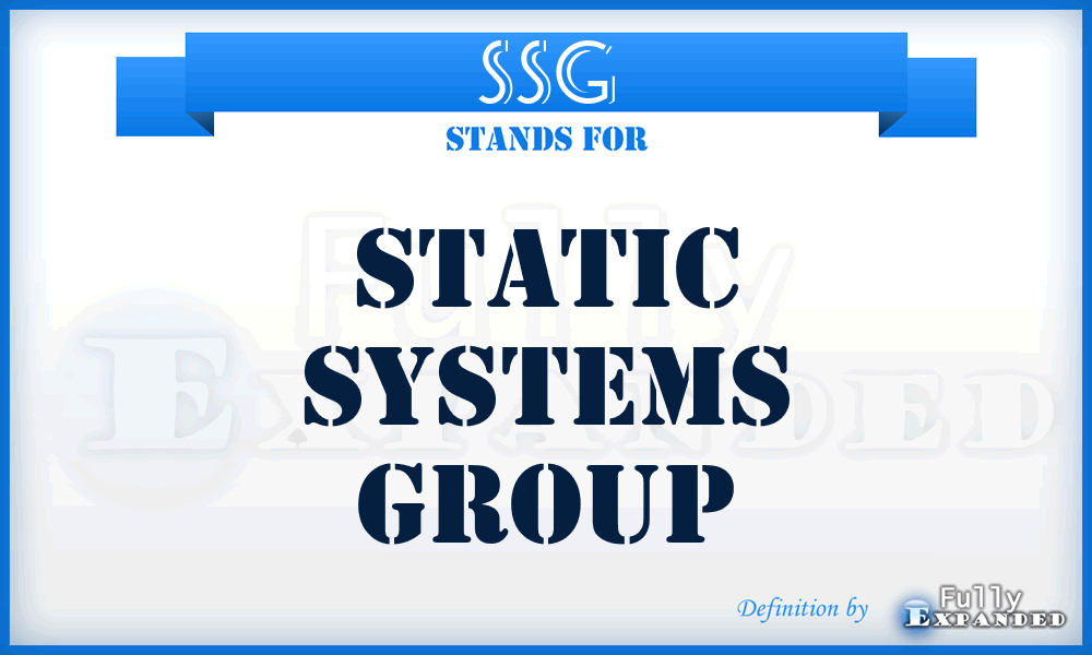 SSG - Static Systems Group