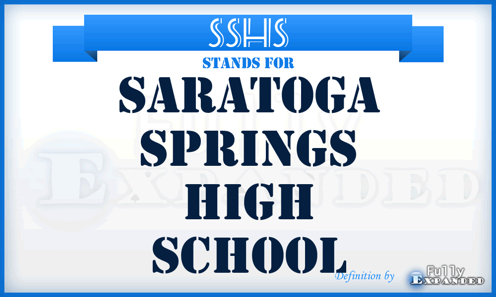 SSHS - Saratoga Springs High School