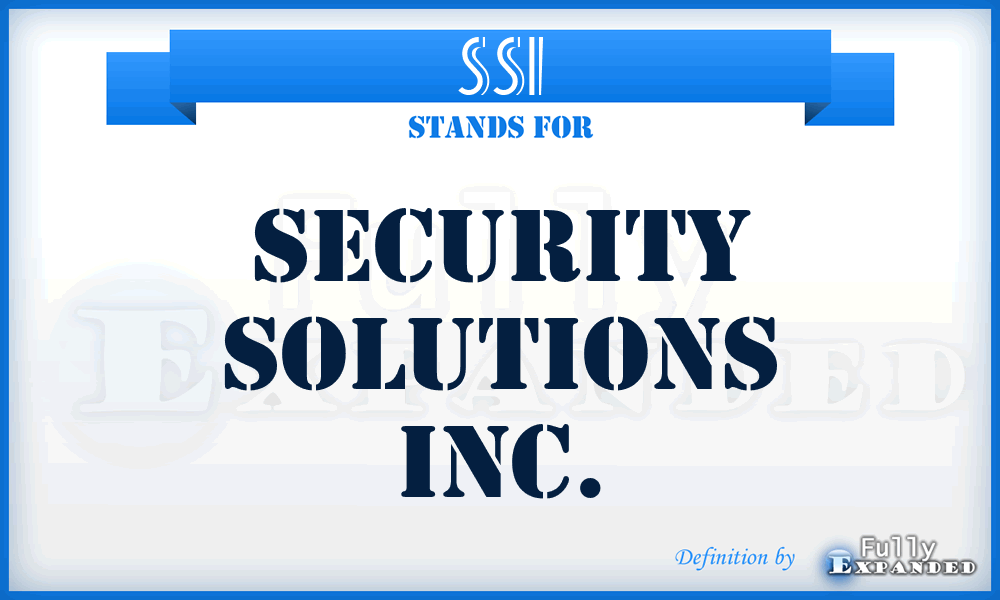 SSI - Security Solutions Inc.