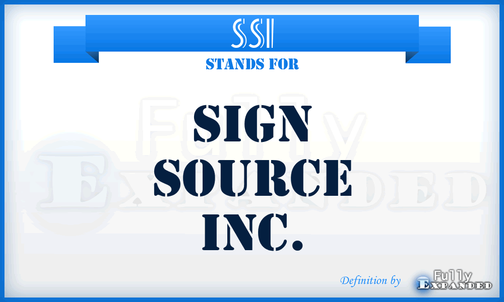 SSI - Sign Source Inc.