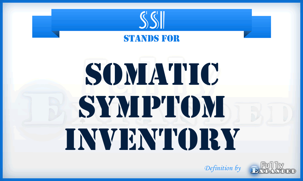 SSI - Somatic Symptom Inventory
