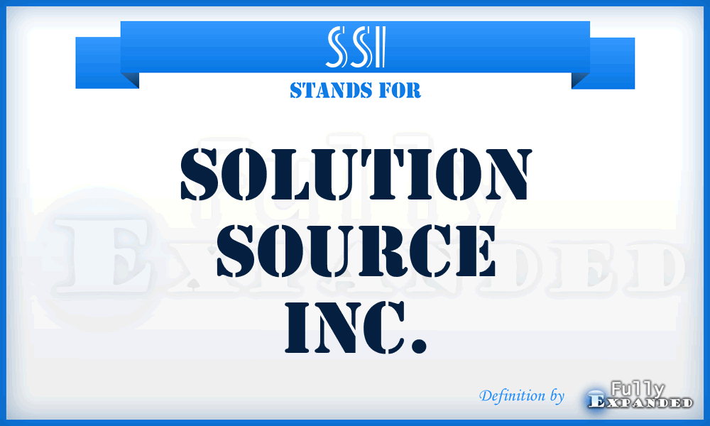 SSI - Solution Source Inc.