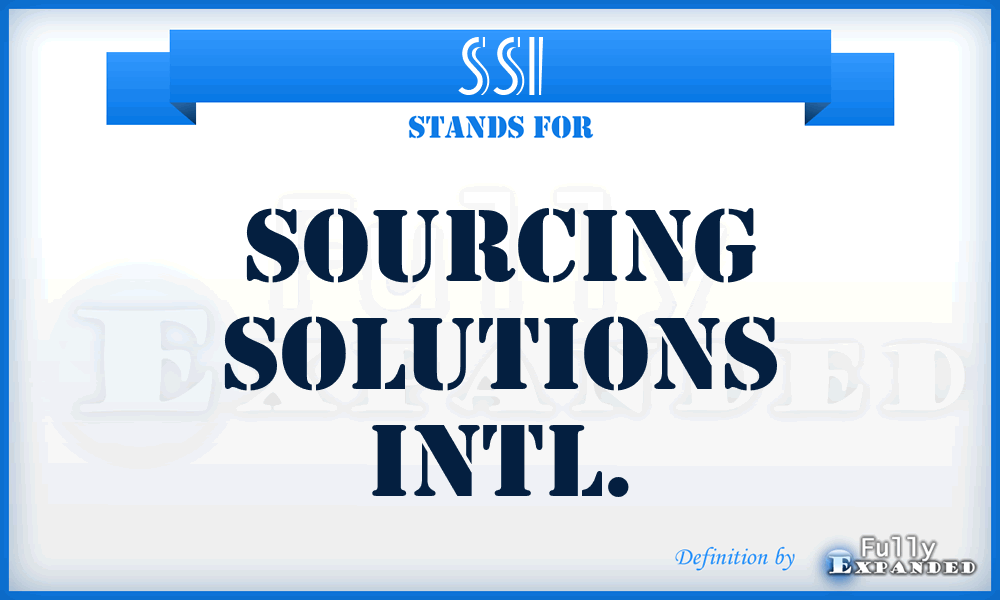 SSI - Sourcing Solutions Intl.