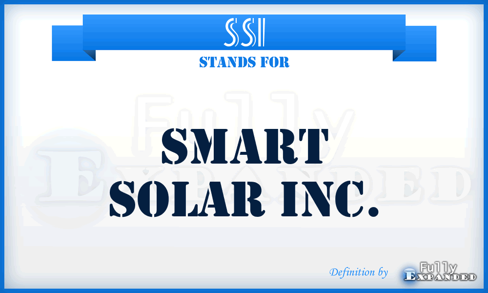 SSI - Smart Solar Inc.