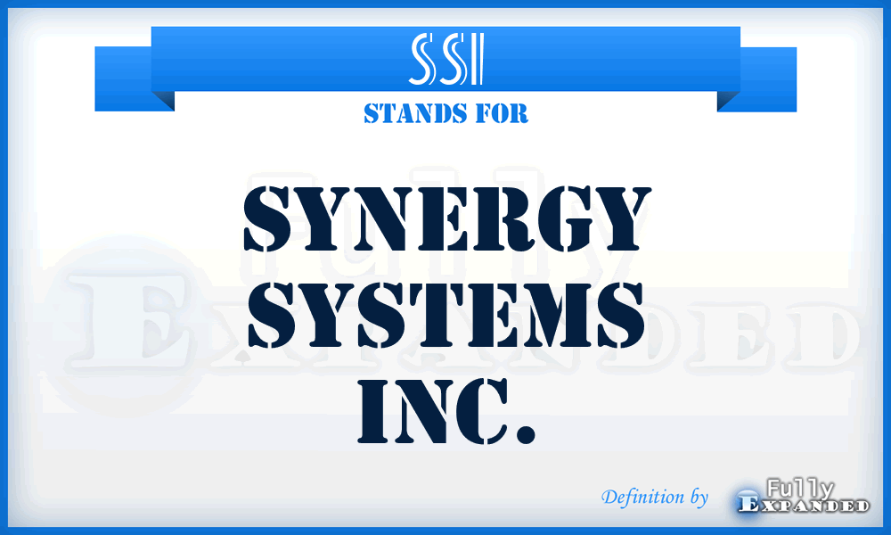 SSI - Synergy Systems Inc.