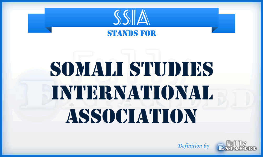 SSIA - Somali Studies International Association