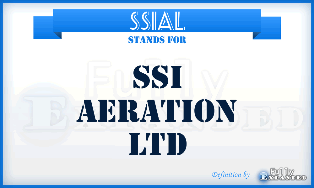 SSIAL - SSI Aeration Ltd