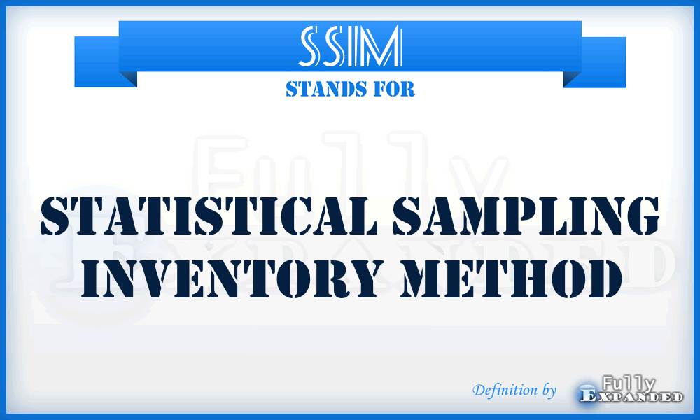 SSIM - statistical sampling inventory method