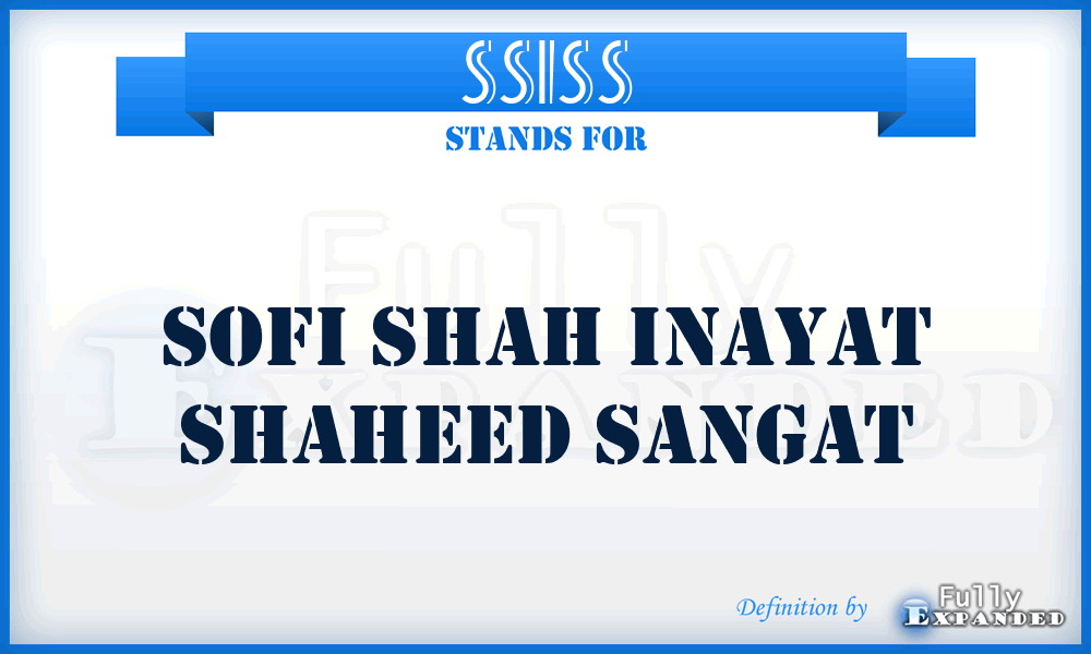 SSISS - Sofi Shah Inayat Shaheed Sangat