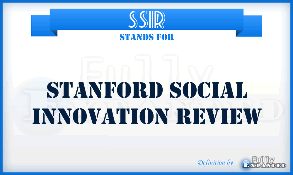 SSIR - Stanford Social Innovation Review