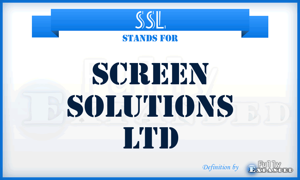 SSL - Screen Solutions Ltd